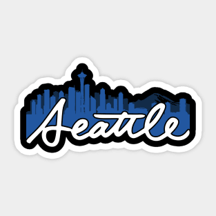 Seattle Skyline Cursive Sticker